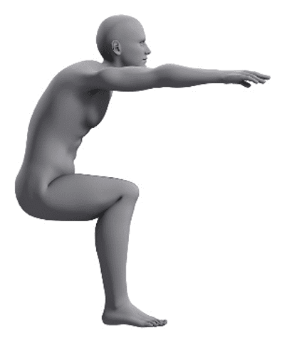 Person in a stretched body posture