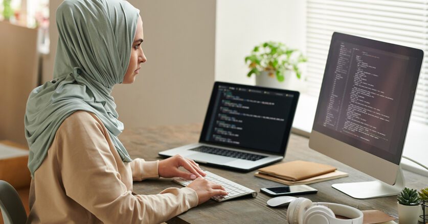 Successful Muslim Woman At Work